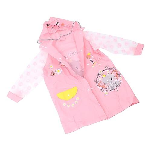 Eujgoov Poncho de Lluvia para Niños con Capucha, Impermeable Ligero de PU, Tira Reflectante, Almacenamiento Conveniente, Ideal para Niños y Niñas