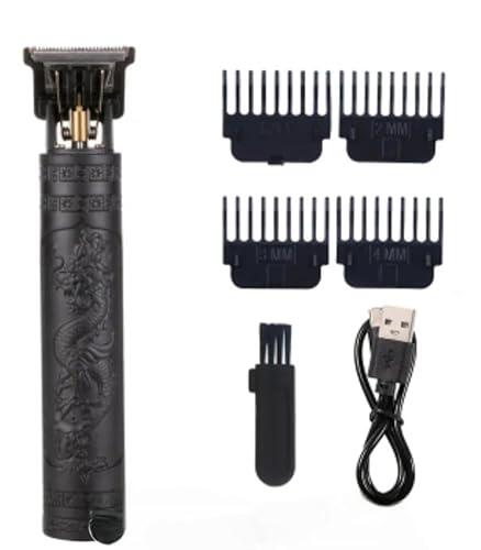 Recortadora de Cabello Inalámbrica, Negra, Dragon Design, USB, 4 Peines Guía, Barba y Cuerpo, regalo para fiestas para hombres