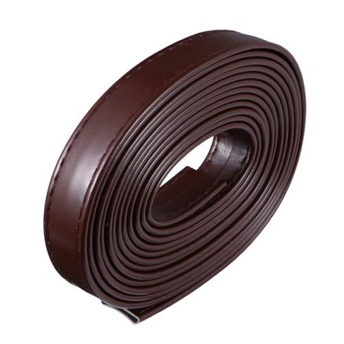 EXAOMBLE Correa de Cuero para Manualidades 2cm X 3 Metros, Tira Duradera de Piel Café para Bricolaje, Cordón Resistente para Cinturones y Accesorios de Costura