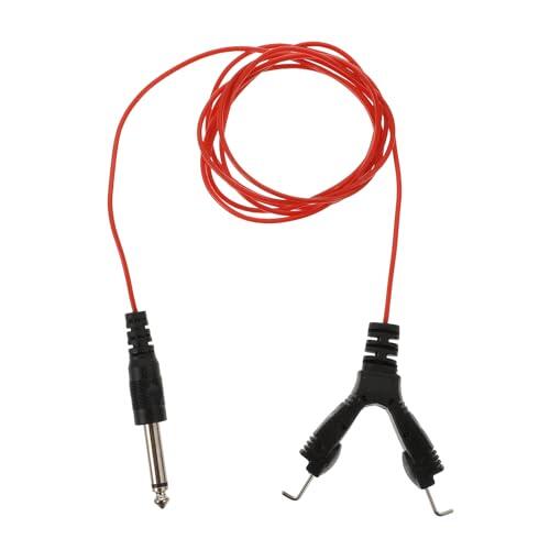 ADOCARN Cable de Gancho para Máquinas de Tatuajes de 1,8 M, Línea Eléctrica Roja Resistente y Alargada, Accesorio Profesional para Fuente de Alimentación y Conexión Estable