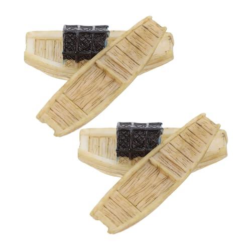 DOITOOL 4 Piezas de Modelo de Barco de Micropaisaje Artesanal, Miniatura de Embarcación de Madera Colores Surtidos para Decoración de Jardín y Hogar Color Aleatorio