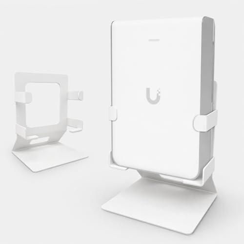 UniFi U7 Pro - Soporte de mesa de pared, soporte de escritorio envolvente para punto de acceso, soporte de metal estable WiFi AP con base antideslizante y diseño ventilado, no requiere instalación