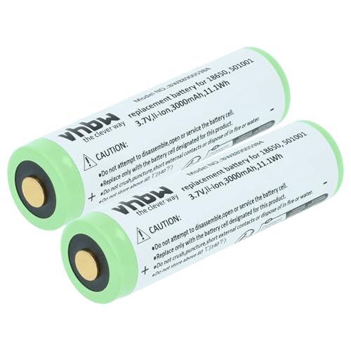 vhbw 2X batería Compatible con Ledlenser ML4, P5R Core, MH4 Linterna. Linterna Frontal (3 Ah, 3,7 V, Li-Ion)