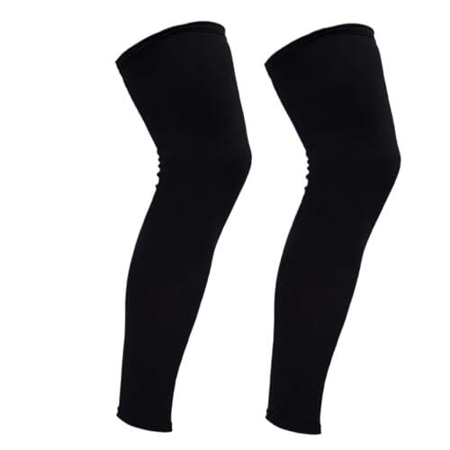 LYXYGMV 1 par de mangas compresión pierna longitud completa for deportes, rodilleras, protección, largas for hombres y mujeres, baloncesto, fútbol, ​​correr Para Fitness, Ejercicio(Black,XL)