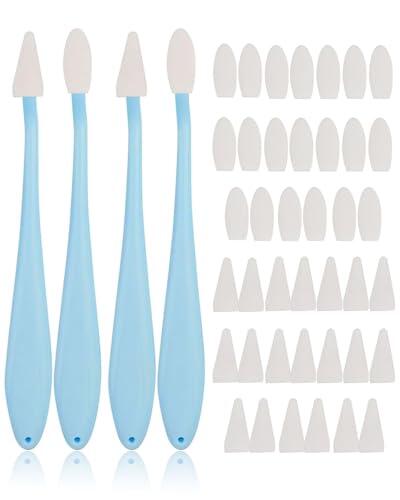 ZEXIJOW 4 Piezas Difuminadores para Dibujo con 40 Cabeza De Esponja,Azul,Dos tipos diferentes de cabezales de esponja,Lapices De Difuminos Artístico, Boceto Esponja Limpiaparabrisas Ideal