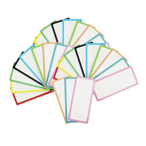 QLECXZI Etiquetas magnéticas para nombres, etiquetas adhesivas rectangulares, tarjetas borrables, opciones multiusos, aptas para el hogar, la oficina y la escuela,