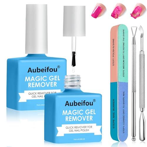 2x15ml Removedor Profesional para Uñas de Gel,Gel para quitar el esmalte de uñas rápido,Para esmalte semipermanente,Elimina Rápidamente Esmalte Uñas en 3-5 Minutos