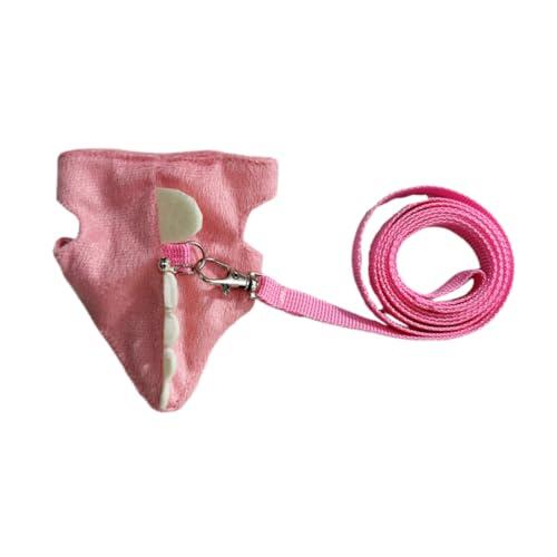 Arnés Ajustable para Mascotas pequeñas de Estilo Chaleco con Correa diseño Dinosaurio Cascabel Cuerda tracción cómoda y antiescape Hurones