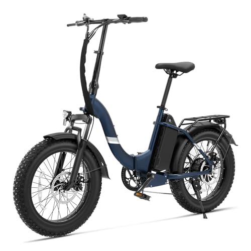 Touroll Bicicleta Eléctrica, S2 Pro 20"×4.0" Fat Tire E-Bike con Batería 48V 15Ah Extraíble, Autonomía 150 km, 7 Velocidades, Asistencia al Pedaleo, Bici Eléctrica Plegable Hombre y Mujer, IPX4