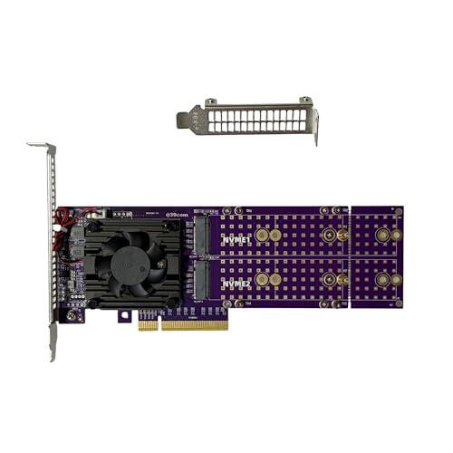 ASM2824 PCIe 3.0 x8 a 4X M.2 NVMe SSD Tarjeta adaptadora con ASM2824 para Minisforum Synology ZFS TrueNAS 22110/2280/2260/2242/2230 4* M.2
