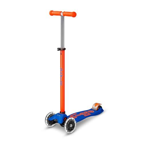 Ilumina el camino de tus hijos con el patinete Maxi Deluxe Neón Naranja LED