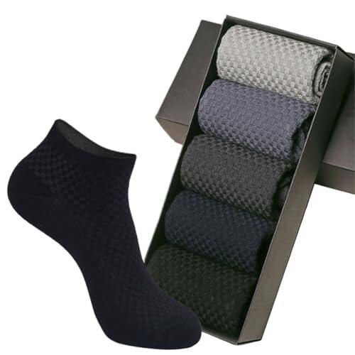 LUYSGBXR Medias De Compresion 5 Pares/set De Calcetines For Hombre De Fibra De Bambú, Calcetines Cortos Hasta El Tobillo, Calcetines Cortos Transpirables De Verano E Invierno For Hombre(5pairs mix)