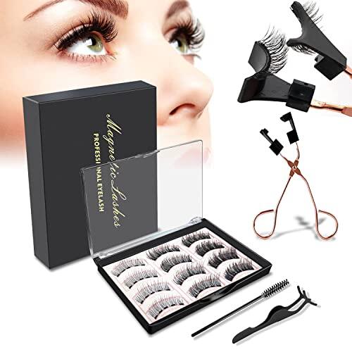 Pestañas Postizas Magneticas, Pestaña Postizas Naturales, 3 Pares 3D Pestañas Postizass Magnéticas Aspecto Natural Reutilizables y Impermeable en Varios Ocasiones Pestaña