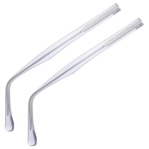 PLAFOPE Patillas de Repuesto para Gafas, Par de Patas de Resina Color Gris Niebla Diseño Plano, Accesorios para Reparación y Sustitución, Compatibles Monturas de Gafas de Sol y Lectura,