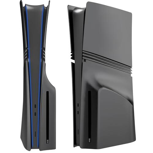 Placas frontales para PS5 Pro Disc Edition, carcasa rígida de ABS mate para PlayStation 5 Pro, accesorios de consola de disco, a prueba de golpes, polvo y antiarañazos (negro)