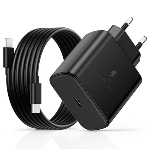 LumFocus 45W Cargador Carga Rapida, USB C Cargador Rapido con 60W 2M Cable para Samsung Galaxy S25/S24/S23/S23+/S23 Ultra/S22/S21/S20/Note20/A73/A53/S10,Cargador Tipo C Carga Rapida Cabezal Negro