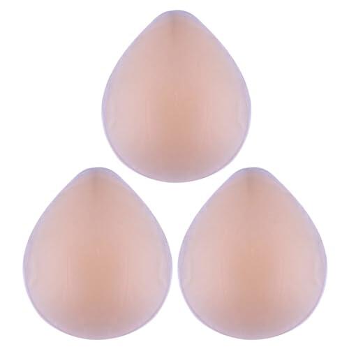 IMIKEYA 3 Almohadillas Impermeables para Natación Femenina, Almohadillas de Silicona Reutilizables Color Piel, Talla L, Protección Antideslizante para Bikini y Playa