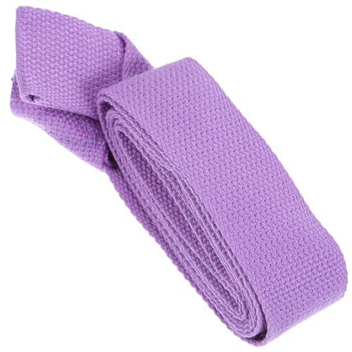 IDEANATEGRATE Banda de Entrenamiento Multifunción para Yoga Correa de Algodón y Elástica para Transportar Esterilla de Yoga Color Morado Soporte para Estiramientos y Fitness