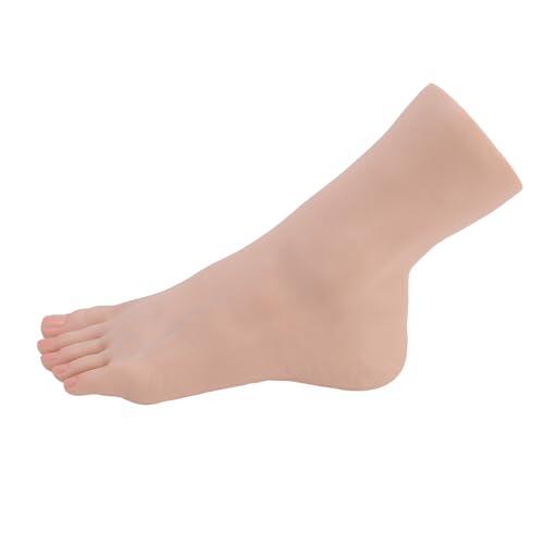 Elprico Modelo de Pie Realista de Silicona, maniquí de Posicionamiento de Articulación Flexible de Tacto Suave para Exhibición de Arte de Uñas, Entrenamiento de Belleza y Fotografía (Pie Izquierdo)