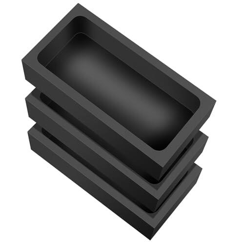 YOSADIER 3 Crisoles de Grafito para Fundir Metales Dimensiones Externas 100X50X25 MM, Molde Resistente para Horno de Fusión y Mantenimiento Sencillo