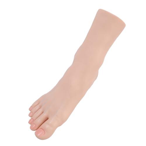 Elprico Modelo de Pie Realista de Silicona, maniquí de Posicionamiento de Articulación Flexible de Tacto Suave para Exhibición de Arte de Uñas, Entrenamiento de Belleza y Fotografía (Pie Derecho)