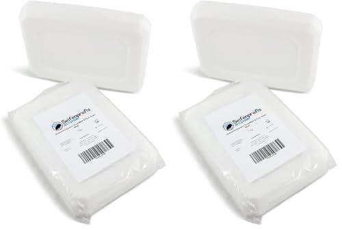 Seifenprofis Jabón base de glicerina, blanco (libre de SLS) (1kg blanco) (Paquete de 2)