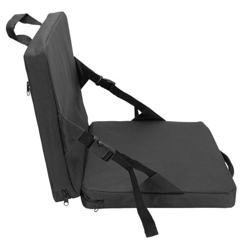 Denash Cojín para Asiento de Estadio, Silla Blanqueadora Acolchada Gruesa Portátil para Eventos Al Aire Libre, 15,4x13,8x2 Pulgadas para Eventos Deportivos (Black)