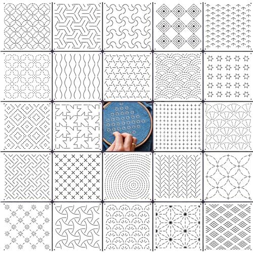 Guía Completa sobre el Kit de 24 Plantillas Sashiko para Bordado Geométrico