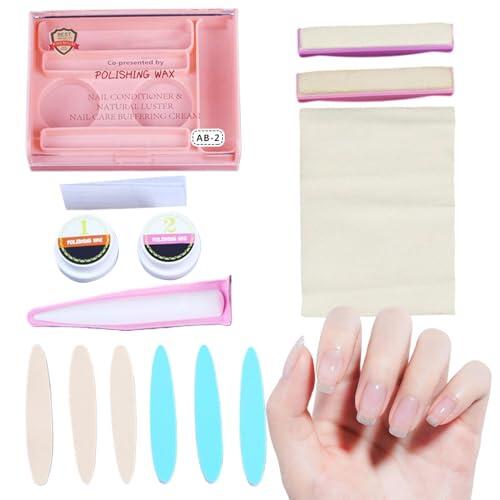 Japanese Manicure Set, Crecimiento Fortalecedorde Uñas Kit, Natural Nutritivo Set Manicura Japonesa Con Limas & Pulidor, Esmalte De Uñas Herramienta Reparación Kits Cuidado Uña, Para Hogar Salón