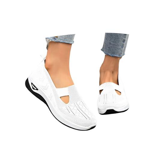 Zapatillas Ortopedicas Mujer Verano Zapatillas sin Cordones para Caminar Comodos y Ligeros Sandalias Palas Transpirables y Antideslizantes Zapatos de Diabéticos Entrenamiento Deportivas Malla Deporte