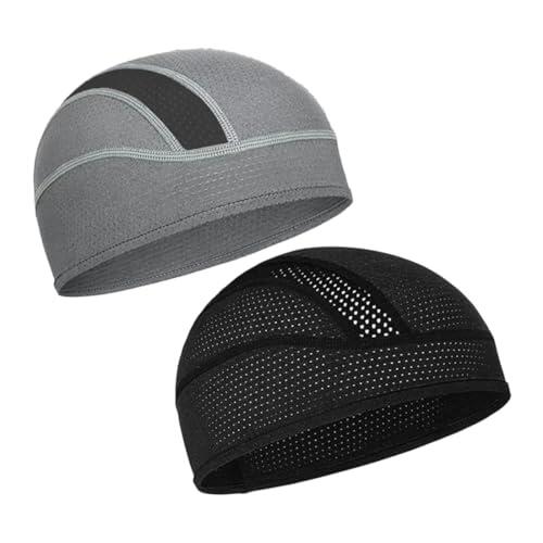 HYFZOD 2 Cooling Fahrradmütze Unter Helm, fahrradhelme zubehör, Atmungsaktive Helmet Liner Skull Cap, mütze unter fahrradhelm für Männer Frauen