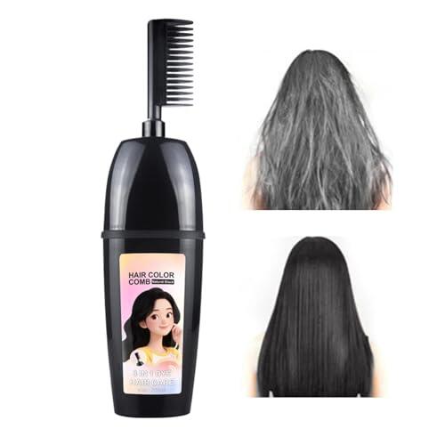 Champú para tinte para el cabello para mujeres y hombres, champú para color de cabello natural con peine aplicador para mujeres, hombres, bodas, reuniones, viajes al aire libre