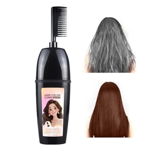 Champú para tinte para el cabello para mujeres y hombres, champú para color de cabello natural con peine aplicador para mujeres, hombres, bodas, reuniones, viajes al aire libre