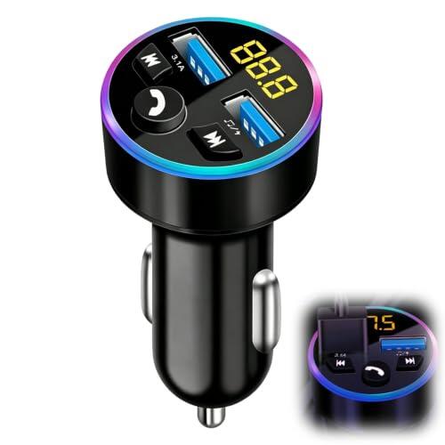Bluetooth Coche, Transmisor FM para Coche, Adaptador Bluetooth 5.0