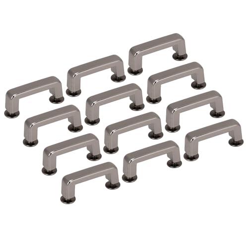 KIMISS Juego de Remaches y Tornillos de Cuero para Manualidades, 20 Juegos de Remaches de Puente de Plano con Tornillos Cruzados para Bolsos, Carteras y Accesorios de Cuero (Plata Negro)