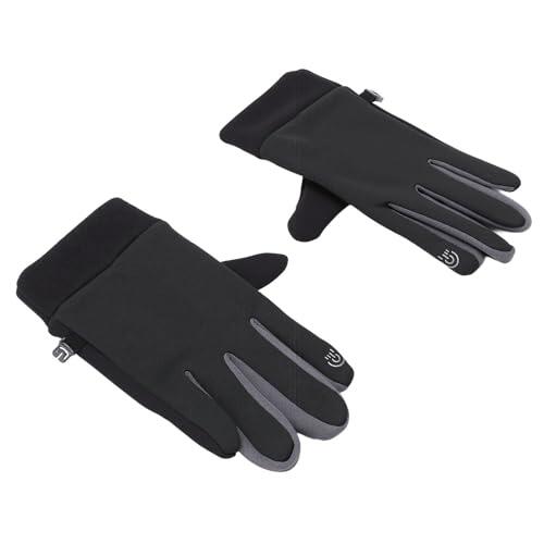 KIMISS de Invierno Impermeables con Pantalla Táctil para Hombres y Mujeres – con Forro para Clima Frío para Correr, Conducir, Ciclismo, Protección Térmica (Negro y Gris)