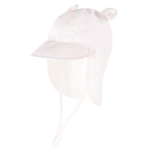 DRESHOW Sombrero de Sol Bebe Sombrero de Verano para Niños Gorra de Playa con Orejas de Oso para Niños y Niñas con Protección del Cuello para Actividades al Aire Libre