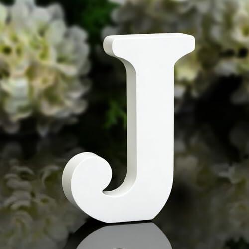 Shyllin Letras Decorativas de Madera, Letras de Madera 10 cm, Letras de Madera Scrabble, Ideales para decoración del hogar y Ocasiones Especiales (J)
