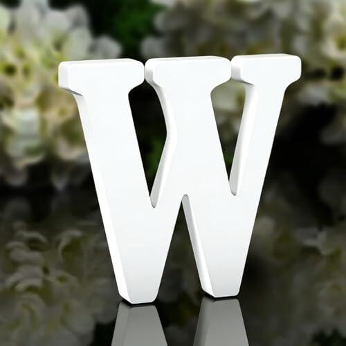 Shyllin Letras Decorativas de Madera, Letras de Madera 10 cm, Letras de Madera Scrabble, Ideales para decoración del hogar y Ocasiones Especiales (W)