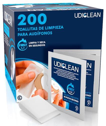 200 Toallitas Limpiadoras para Audífonos, Udiclean Húmedas de Secado Rápido