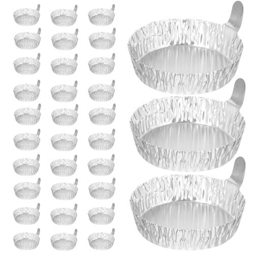 HEATSHAKING 50 Bandejas de Pesaje de Aluminio Asa, Desechables y Fáciles de Almacenar, Capacidad 42 Ml para Uso en Microbalanzas y Laboratorio Farmacéutico