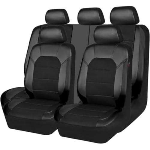 AALXF Fundas Asientos Coche para Mercedes-Benz Vito (W638 W639 W447 1996-2025 2026), Juego Completo Delantero Trasero, Protector Interior Cuero Sintetico Deportivo, Compatible con Airbag,Black