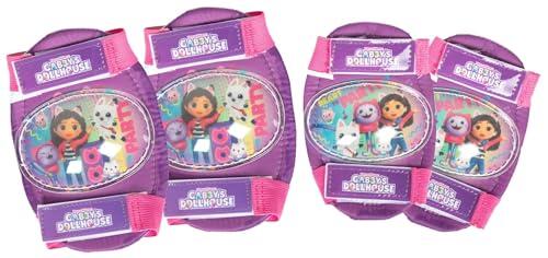 Kit de Protectores de Codos y Rodillas Tataway Gabby's Dollhouse para niños, Juego de protección para Bicicletas, Patines y Patines con Correas Ajustables, Acolchado Protector y Colorido diseño de