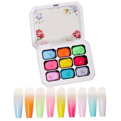 Esmalte de uñas en gel - 9 Colores Gradiente Esponja Sin Limpieza DIY Pintura Decoración - Gel Degradado para Uñas,para Carnaval, Boda, Uñas Diarias, Salón de Belleza, Uso en Casa