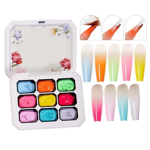 Tanxemery Esmalte en Gel para Uñas Arte,9 Colores Gradiente Esponja Sin Limpieza DIY Pintura Decoración,Gel para Pintar a Presión | Para Uñas Belleza Personal Hogar Salón Eventos Diarios Bodas