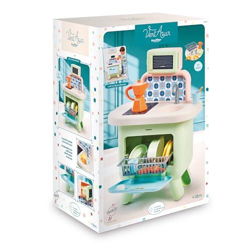 Juguetes Ecoiffier 1659 - Cocina Salvia - Fregadero + Hornear + Microondas + Lavavajillas Cesta extraíble - Juego de Cocina de imitación - A Partir de 18 Meses - Fabricado en Francia