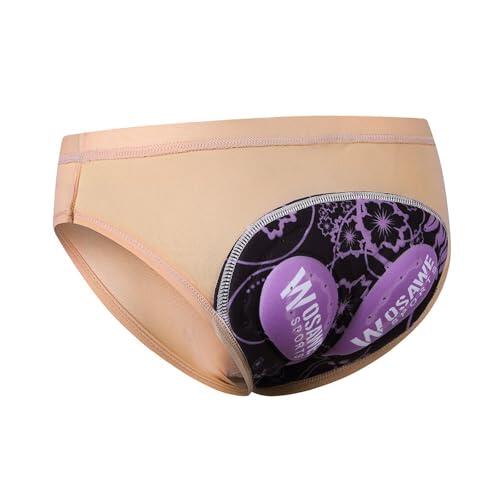 KIXZSAZ Pantalones Cortos de Ciclismo de montaña de Secado rápido, Ligeros y de Alto Rendimiento Que ofrecen transpirabilidad y Comodidad para Ciclistas Profesionales, Beige y Morado, 2XL