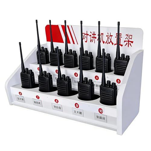 Soporte Resistente para Walkie Talkie, Organizador Universal de Escritorio para Radios Bidireccionales, Estante Multiranurado, Base de Carga Portátil para Seguridad, Construcción, Hotel, Almacén