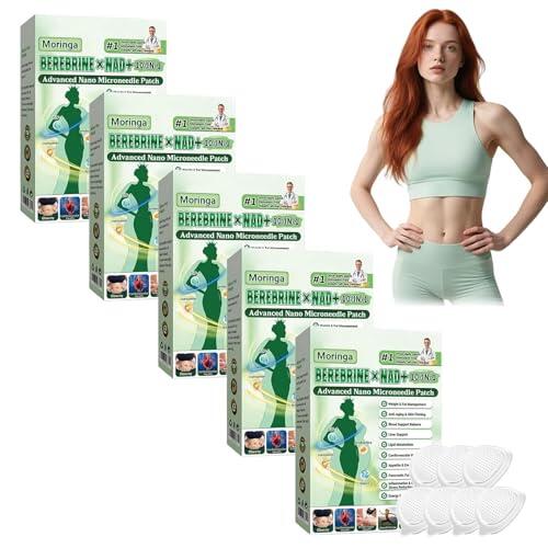 7 Patchs Moringa x Berberine Patch 10 en 1, Parche Avanzado de Nano Microagujas,Parche de Metabalance Profesional,parches de metabalance profesional para hombres y mujeres (5 Cajas)