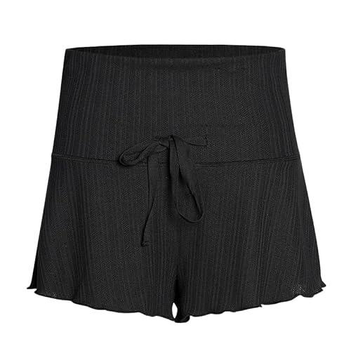 DMLAYHP Chaqueta de Danza Ballet Pantalones Cortos de Ballet for Mujer, Pantalones de Entrenamiento de Yoga y Danza con cordón y Cintura Alta(Black,S)